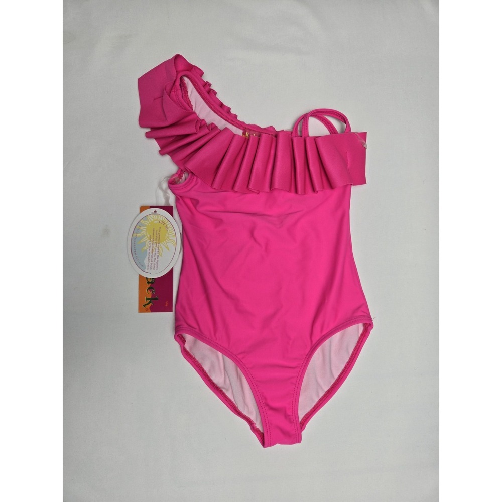 Kate Mack Girls Swimsuit bathing suit pink ruffle NWT sz 5 one‎ piece